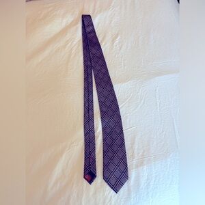 Chaps Pink & Navy Plaid Silk & Wool Tie Men’s